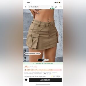 Shein khaki mini skirt